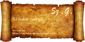 Szluka Gergő névjegykártya